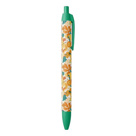 Retro Groovy-paddenstoelenpatroon Zwarte Inkt Pen (Achterkant (Verticaal))