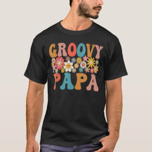 Retro Groovy Papa 1e verjaardag Familie Matchi T-shirt