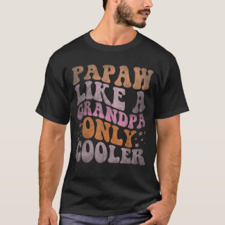 Retro Groovy Papaw als opa alleen koeleraar Vint T-shirt
