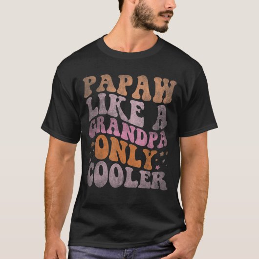 Retro Groovy Papaw als opa alleen koeleraar Vint T-shirt (Voorkant)