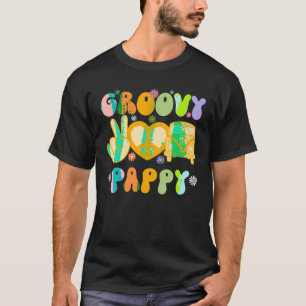 Retro Groovy Pappy Vredesbord Daisy Bloemen Fa T-shirt