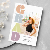 Retro Groovy Pastel 2 foto Afstuderen Aankondiging