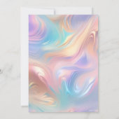 Retro groovy pastel abstracte golven bruiloft kaart (Achterkant)