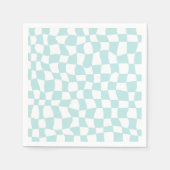 Retro Groovy Pastel Blue White Checkered Servet (Voorkant)