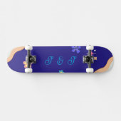 Retro Groovy Pastel Floral Aesthetic  Persoonlijk Skateboard (Horizontaal)