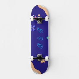 Retro Groovy Pastel Floral Aesthetic Persoonlijk Skateboard