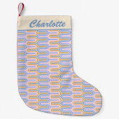 Retro Groovy Pastel Lines Patroon op maat Kleine Kerstsok (Voorkant)
