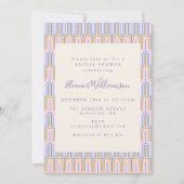 Retro Groovy Pastel Lines Periwinkle Vrijgezellenf Kaart (Voorkant)