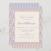 Retro Groovy Pastel Lines Periwinkle Vrijgezellenf Kaart (Voorkant / Achterkant)