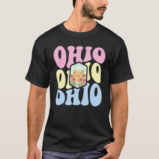 Retro Groovy Pastel Ohio State Thuis Ik Hou Van Oh T-shirt (Voorkant)