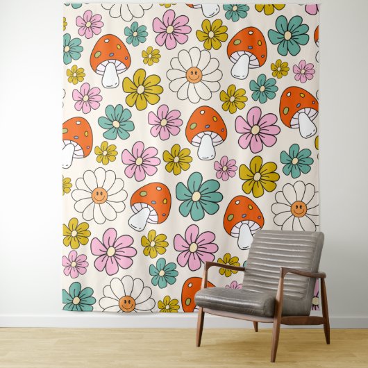 Retro Groovy Patronen 70s-60s-80s Wandkleed (In situ)