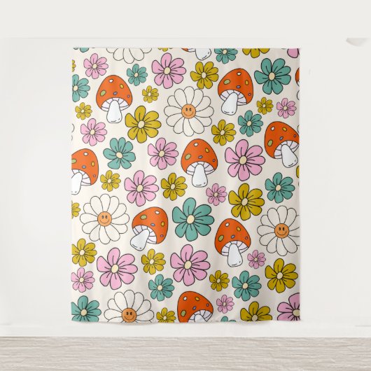 Retro Groovy Patronen 70s-60s-80s Wandkleed (Voorkant)