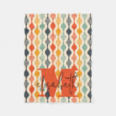 Retro Groovy Patroon Fleece Deken (Voorkant)