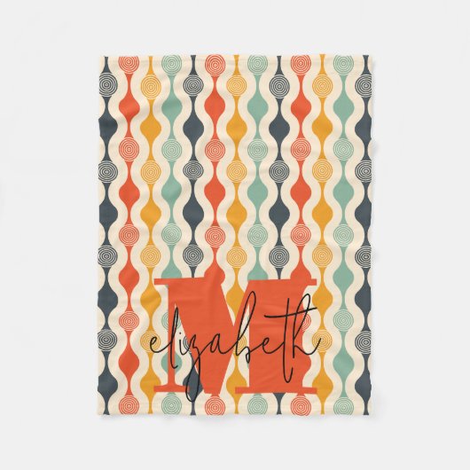 Retro Groovy Patroon Fleece Deken (Voorkant)