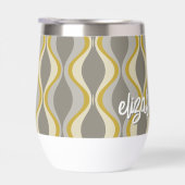 Retro Groovy Patroon - Monogram - Gouden Taupe (Rechts)