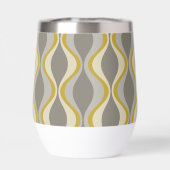 Retro Groovy Patroon - Monogram - Gouden Taupe (Achterkant)