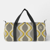 Retro Groovy Patroon - Monogram - Gouden Taupe Plunjezak (Voorkant)