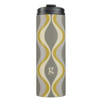Retro Groovy Patroon - Monogram - Gouden Taupe