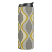 Retro Groovy Patroon - Monogram - Gouden Taupe Thermosbeker (Gedraaid links)