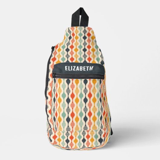 Retro Groovy Patroon Sling Bag (Voorkant)