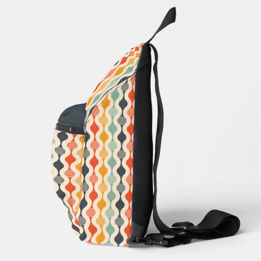 Retro Groovy Patroon Sling Bag (Rechts)