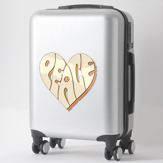 Retro Groovy Peace Heart Inspirerend Essential Sticker (Koffer)