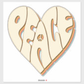Retro Groovy Peace Heart Inspirerend Essential Sticker (Vel)