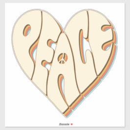 Retro Groovy Peace Heart Inspirerend Essential Sticker
