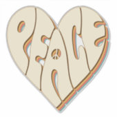 Retro Groovy Peace Heart Inspirerend Essential Sticker (Voorkant)
