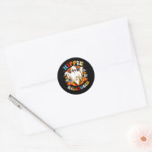 Retro Groovy Peace Hippie Halloween Floral Ronde Sticker (Envelop)