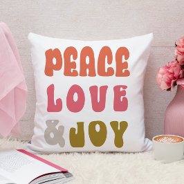 Retro Groovy Peace Love Joy Holiday Kussen