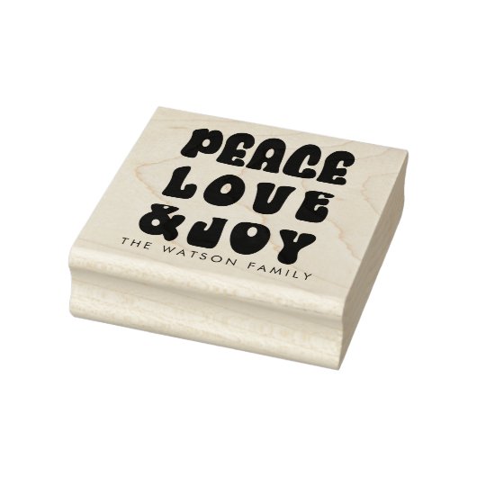 Retro Groovy Peace Love Joy Holiday Rubberstempel (Stempel)