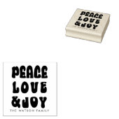 Retro Groovy Peace Love Joy Holiday Rubberstempel (Gestempeld)