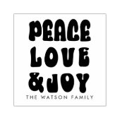Retro Groovy Peace Love Joy Holiday Rubberstempel (Afrduk)