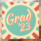 Retro Groovy Peachy Afstuderen Afstudeerder Klasse Raamsticker (Vel 2)