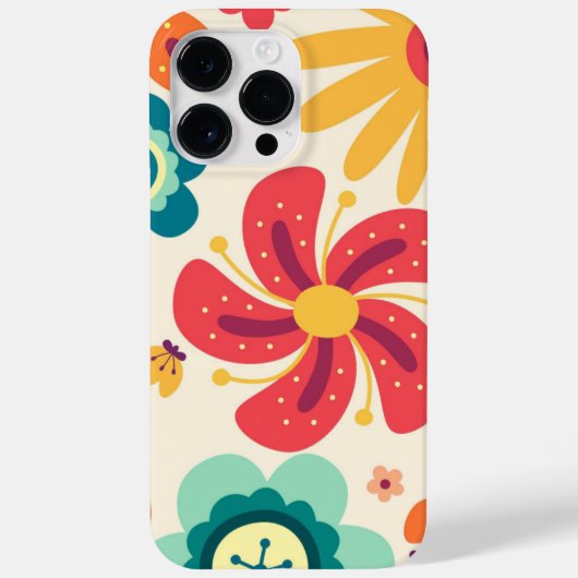 Retro Groovy Phone Case Floral Hippie Hoesje gesch (Achterkant)