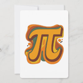 Retro Groovy Pi Symbol – Vintage 70s Math Design Feestdagenkaart