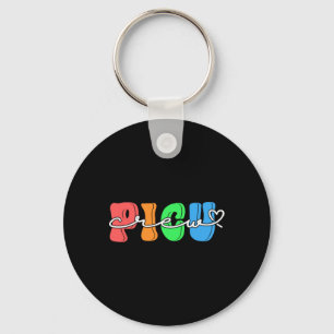 Retro Groovy Picu-bemanning Valentijnsdag Kinderge Sleutelhanger