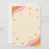 Retro Groovy Pink and Gold Wave Wedding Kaart (Achterkant)