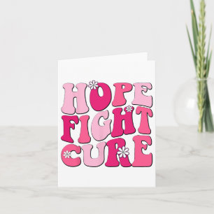 Retro Groovy Pink Hope Fight Cure Breast Cancer Aw Kaart