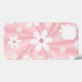 Retro Groovy Pink Sunshine Daisy Floral Hippie Case-Mate iPhone Case (Achterkant (horizontaal))