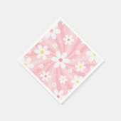 Retro Groovy Pink Sunshine Daisy Floral Hippie Servet (Hoek)