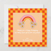 Retro Groovy Plaid Pompoen Geruite Thanksgiving Kaart (Achterkant)