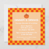 Retro Groovy Plaid Pompoen Geruite Thanksgiving Kaart (Achterkant)