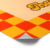 Retro Groovy Plaid Pompoen Geruite Thanksgiving Poster (Hoek)