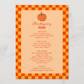 Retro Groovy Plaid Pompoen Thanksgiving Diner Menu (Voorkant)
