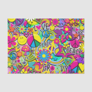 Retro Groovy Plezier 60's Zestiger Jaren Verjaarda Tissuepapier
