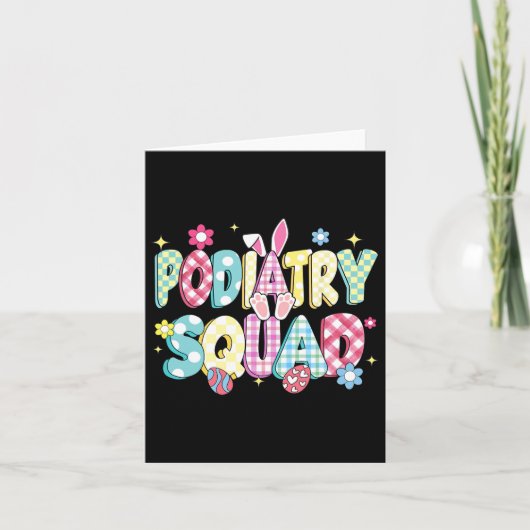 Retro Groovy Podiatry Squad Bunny Ear Funny Pasen Kaart (Voorkant)