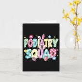 Retro Groovy Podiatry Squad Bunny Ear Funny Pasen Kaart (Gele Bloem)