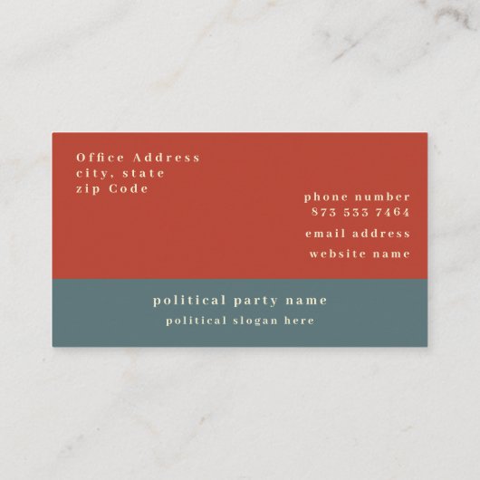 Retro Groovy politieke campagne Visitekaartje (Achterkant)